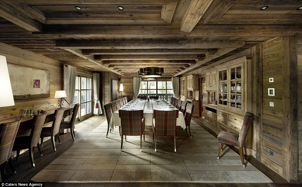 Fine dining: The chalet comes complete with two private chefs, ready to rustle up foodie favourites, and two butlers to serve it