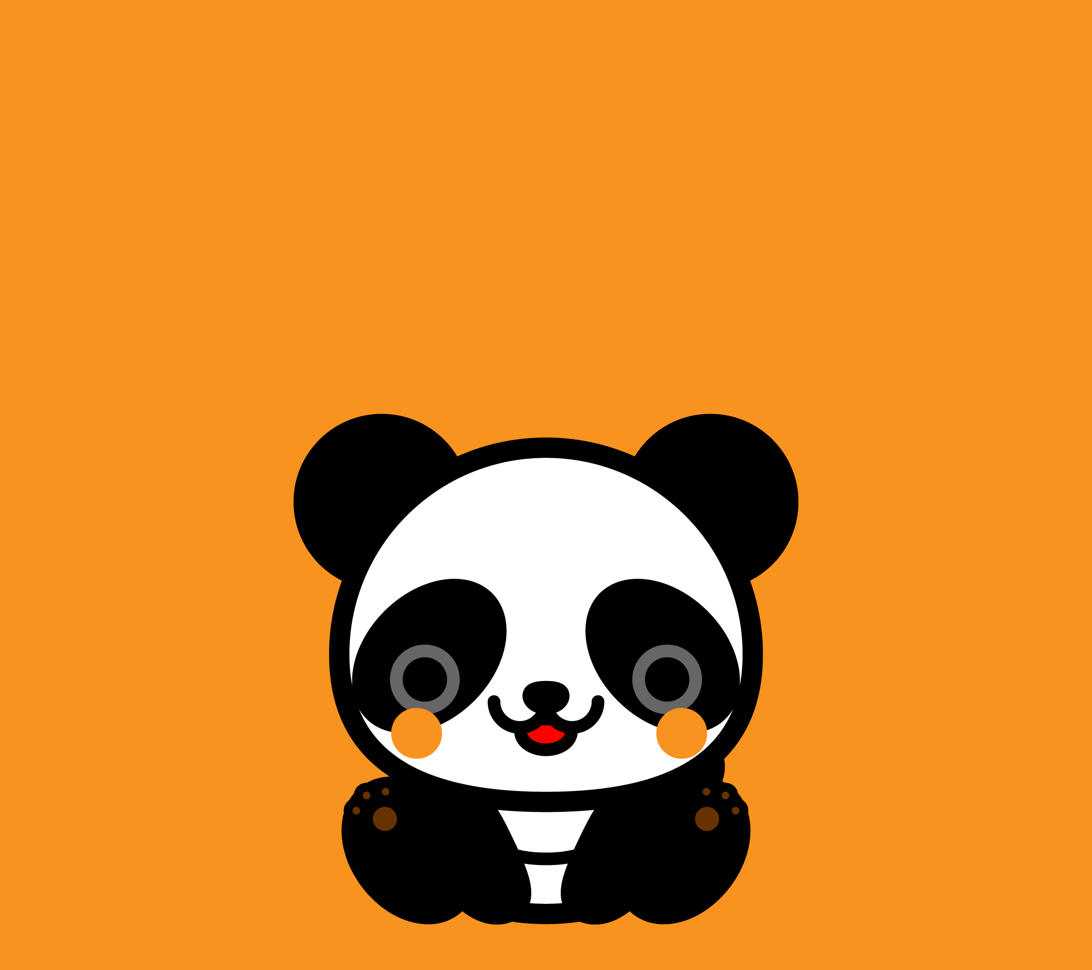 かわいい座りパンダ壁紙 Android の無料イラスト 商用フリー オイデ43