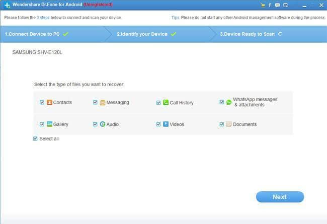 wondershare android recovery software