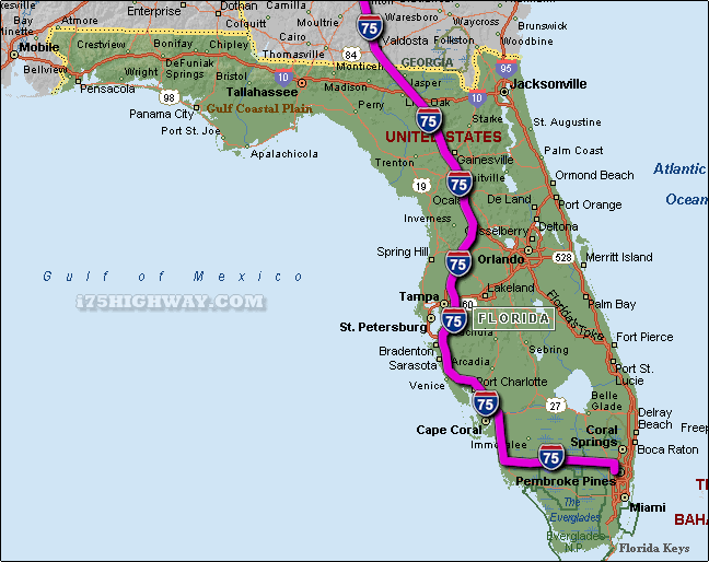 Florida I 75 Map I 75 Florida Map