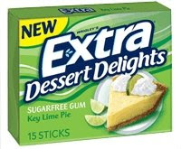 Extra Dessert Delights Sugarfree Gum Key Lime Pie Flavored Gum 15 Stick per Pack, 10 Pack
