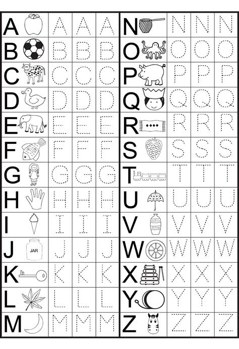  printable worksheets for kindergarten on alphabet printable