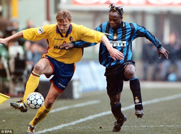 Milan spells: West made his name with Inter Milan but also played a few games for rivals AC (below)