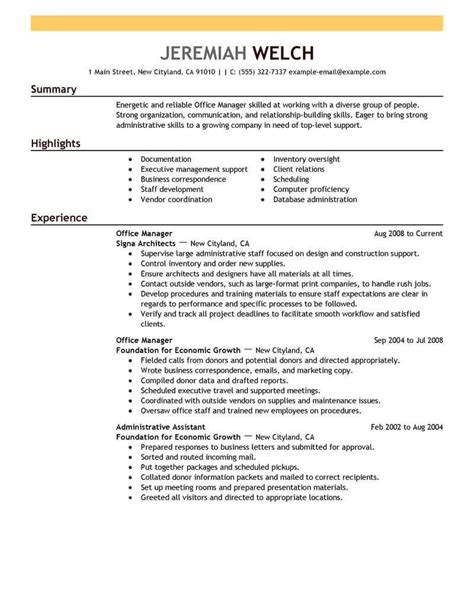 resume examples office manager examples manager
