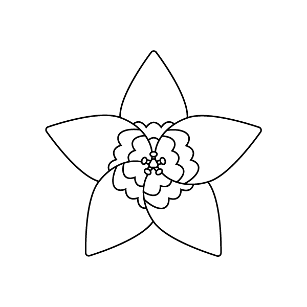 塗り絵に最適な白黒でかわいいりんどうの花の無料イラスト 商用フリー オイデ43
