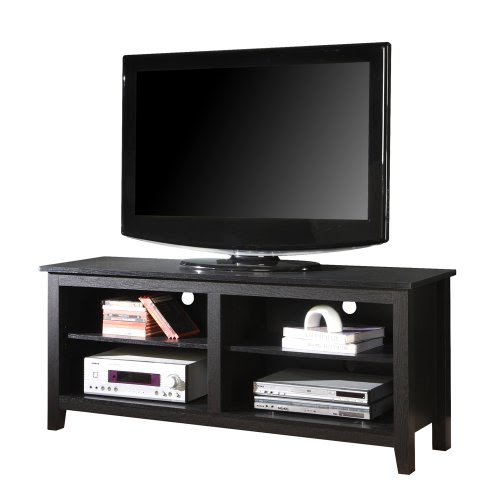 WE Furniture 58-Inch Wood TV Console, Black