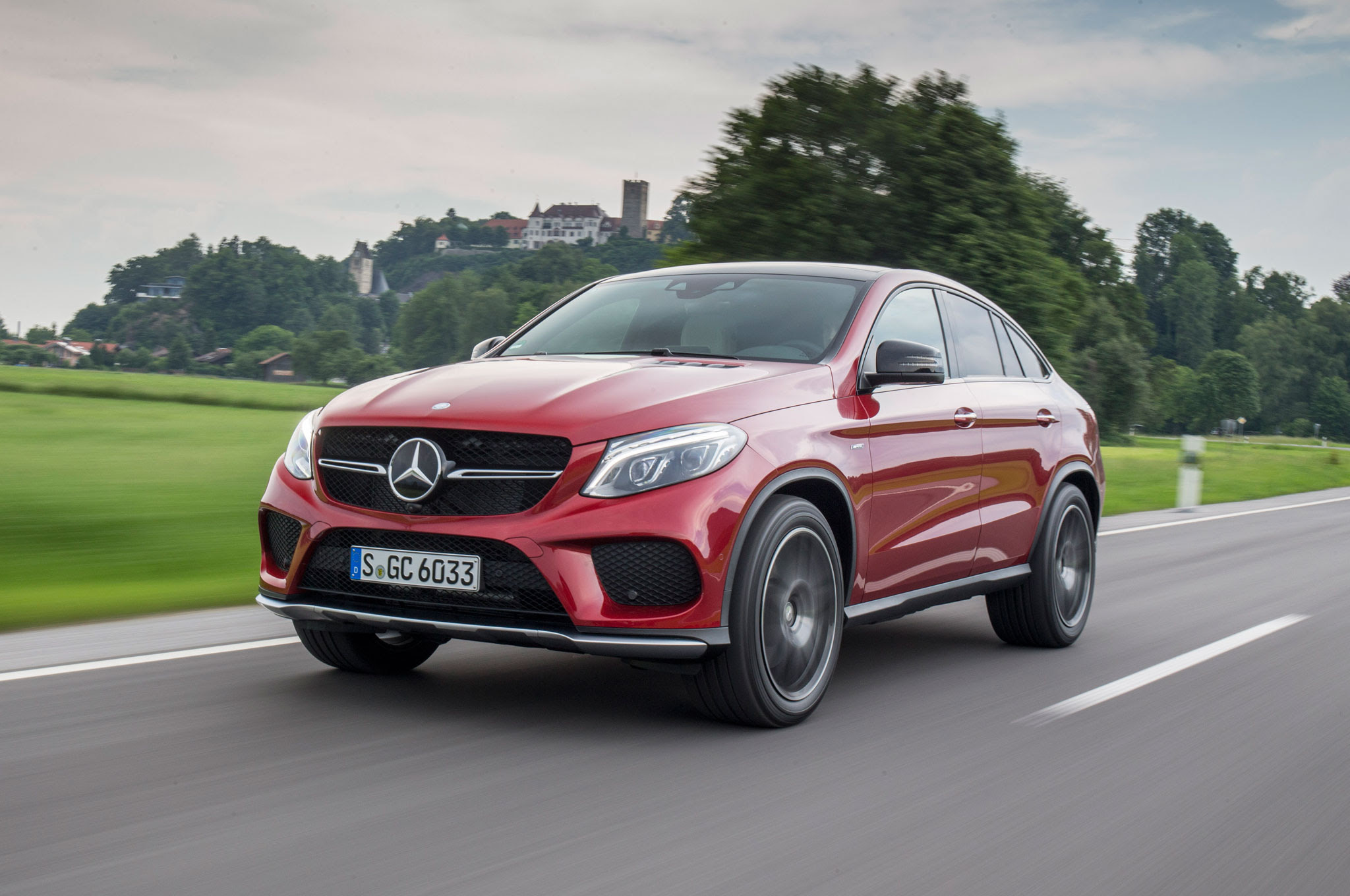 2016-Mercedes-Benz-GLE450-AMG-4Matic-Coupe-front-three-quarter-in-motion-07