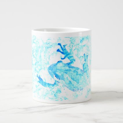 tree frog invert blue white moss animal design jumbo mugs