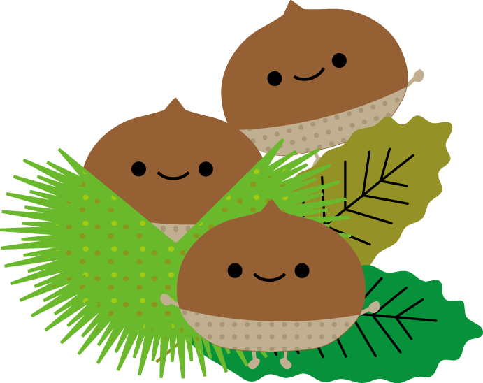 秋 栗のイラスト 無料イラスト