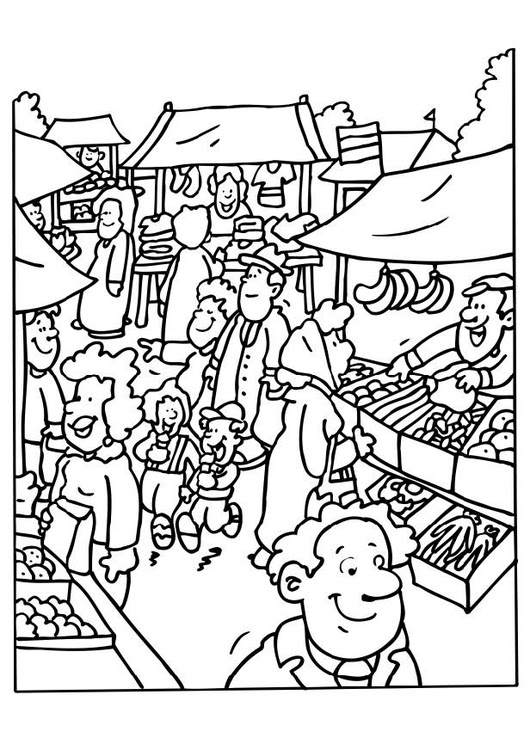 Download Market Coloring Page at GetDrawings | Free download