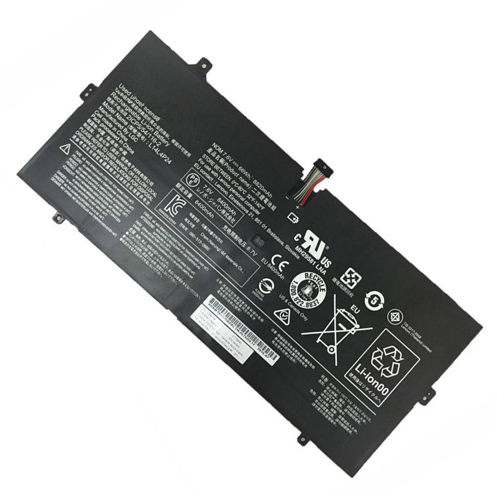 高品質 LENOVO L14M4P24 7.5V 66WH/8800MAH ノートPCバッテリー 【L14M4P24互換品、新品です。】