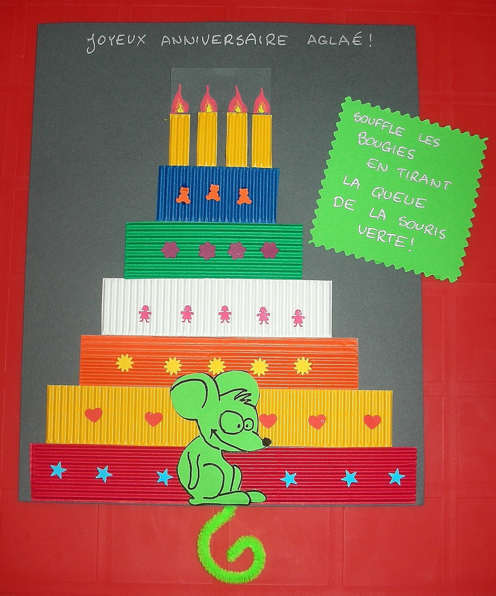 Carte D Anniversaire Animee Gateau Avec Quatre Bougies A Souffler La Maison Feerique