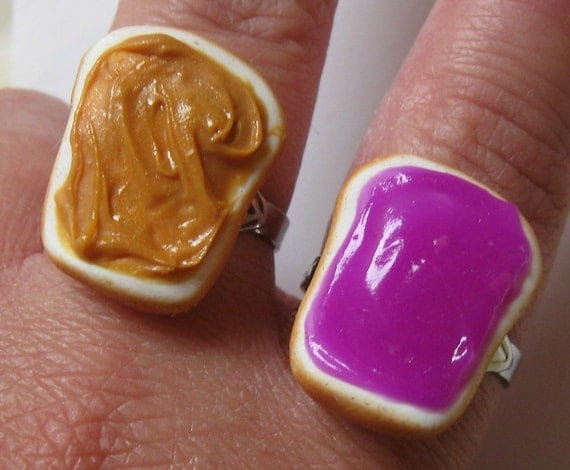 Peanut Butter and Jelly Rings, Grape, Best Friends Jewelry