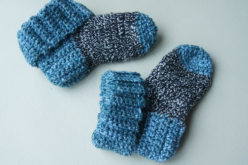 Crochet socks from handspun yarn