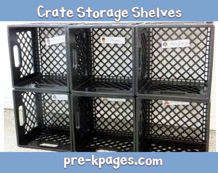 how to make crate cubbies for the classroom
