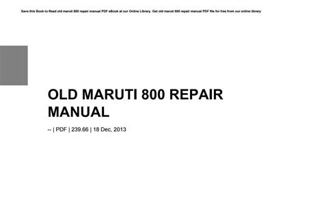 Reading Pdf maruti zen repair manual Kobo PDF