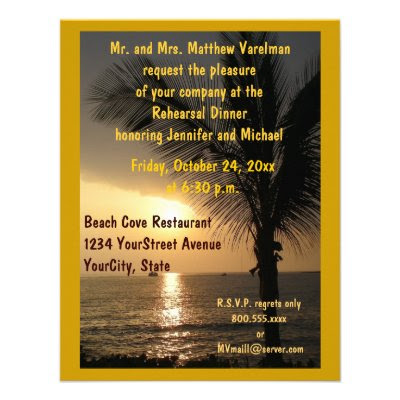 Rehearsal Dinner  Ocean Views Personalized Invites