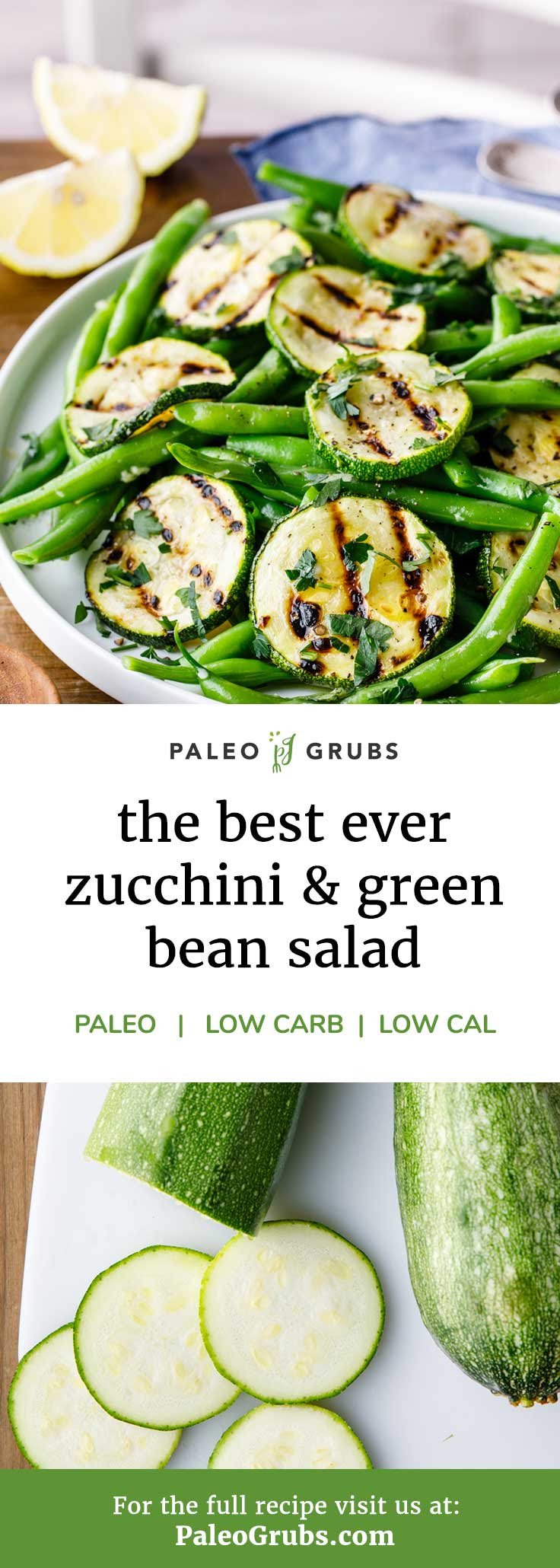 This zucchini and green bean salad is my go-to for a quick salad. Makes the best easy cold packed lunch!