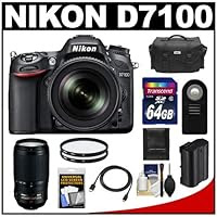 Nikon D7100 Digital SLR Camera & 18-105mm VR DX AF-S Zoom Lens with 70-300mm VR Lens + 64GB Card + Battery + Case + Remote + 2 Filters + Accessory Kit
