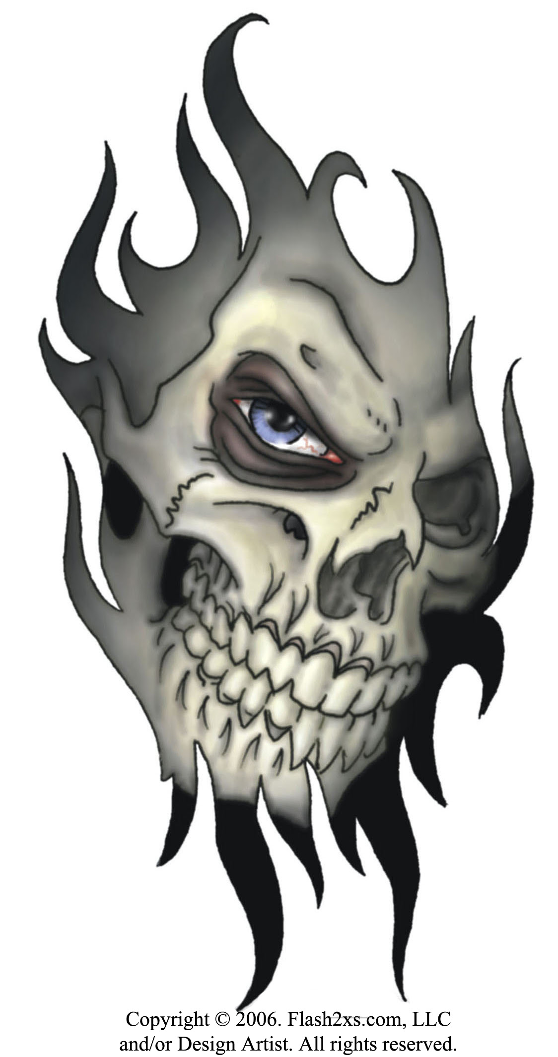 Tribal Skull Tattoo Design