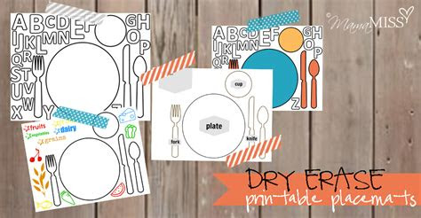 dry erase printable placemats mama