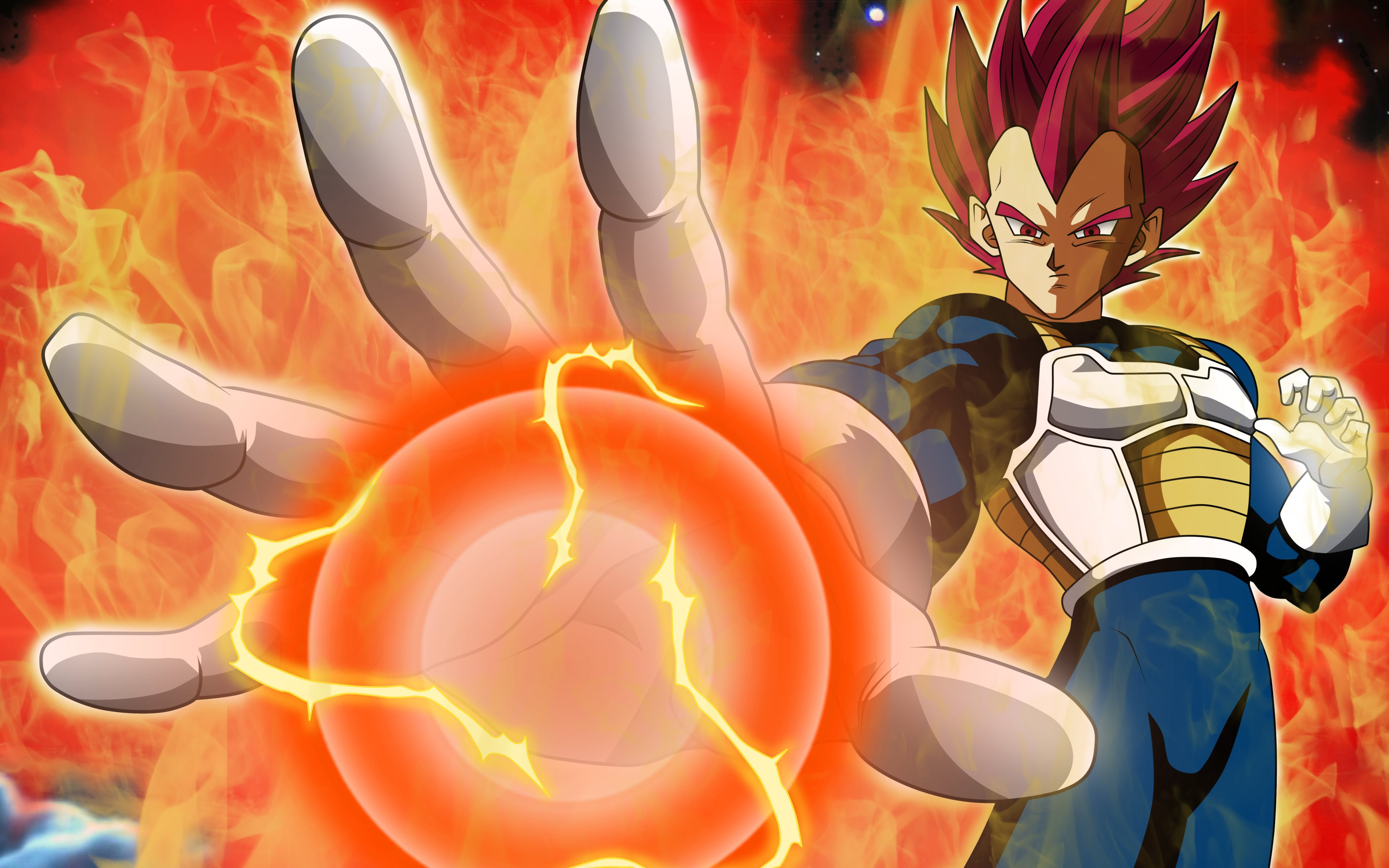 ダウンロード画像 4k ベジータ火 ドラゴンボール Dbs 悟空 ベジータ ドラゴンボールスーパー 作品 画面の解像度 3840x2400 壁紙デスクトップ上