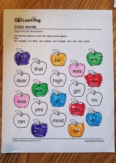  k 5 learning worksheets
