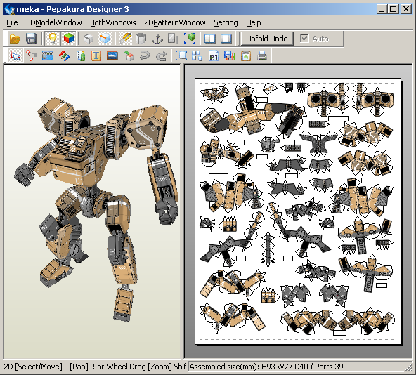 Paper craft models from 3d data — polycount