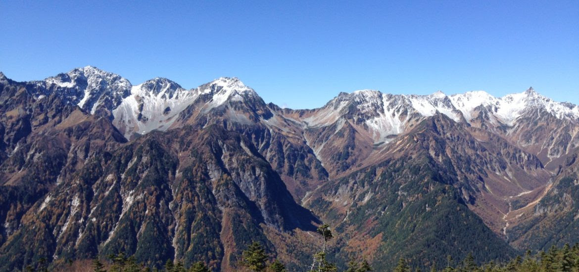 蝶ヶ岳から常念岳へ 北アルプス 槍穂高連峰の雪化粧