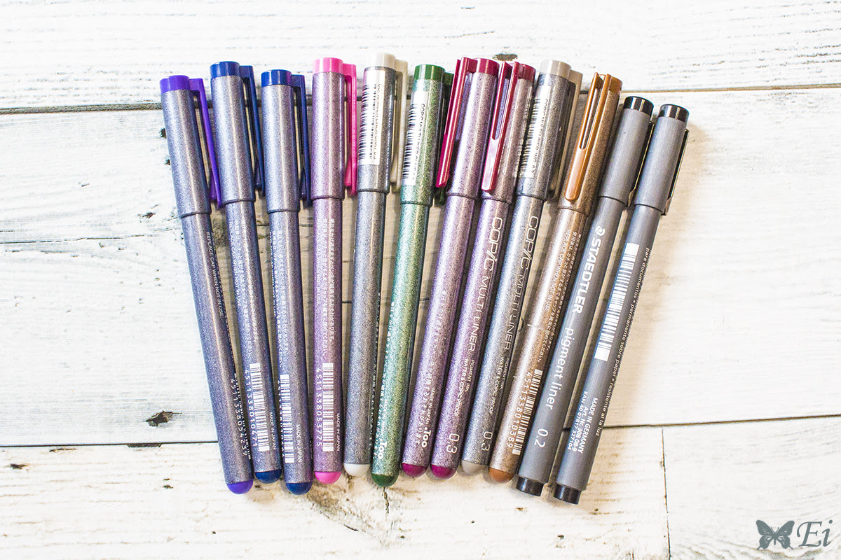 コピックマルチライナー カラー 太さ比較 Coffret A Bijoux