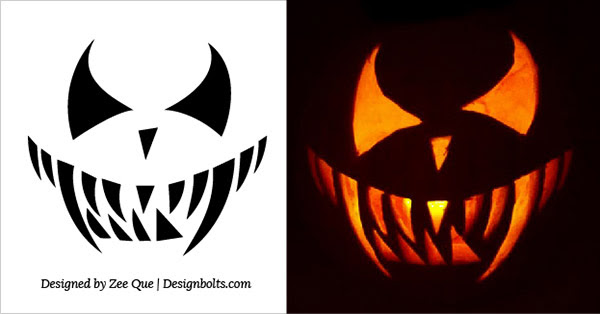 20 Free Scary Halloween Pumpkin Carving Stencils, Faces & Ideas 2017
