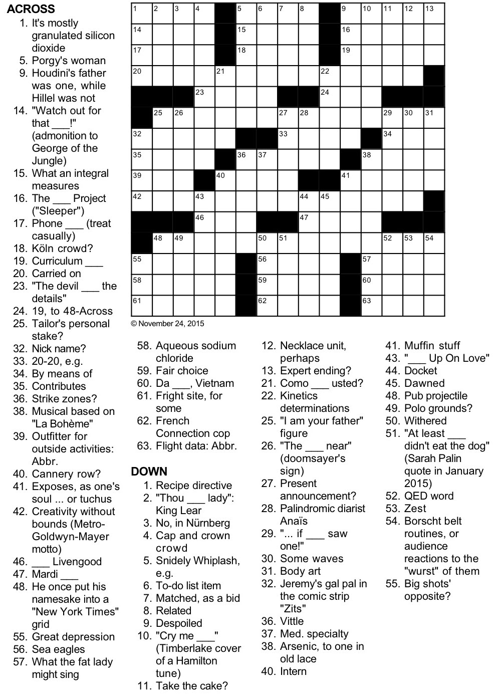RATED GEE Crossword Puzzle