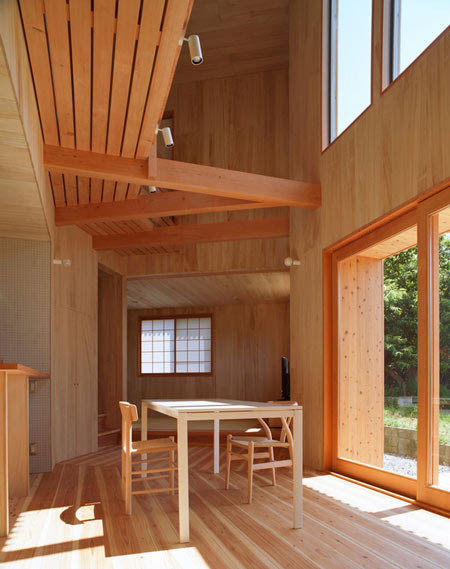  House  with Wood Exteriors and Interiors in Japan Modern 