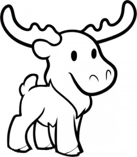 Cute Easy Moose Drawing Clip Art Library