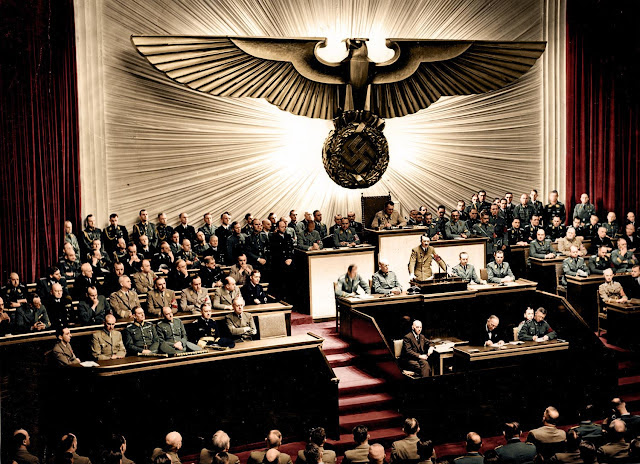 Adolf Hitler declaring war on America, December 11, 1941.