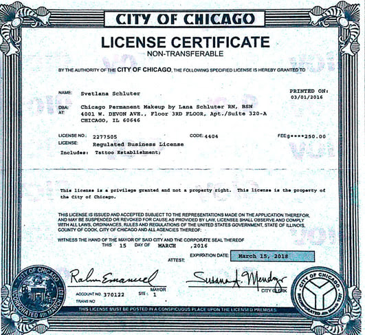 Credentials - Chicago Permanent Makeup by Lana Schluter RN ...