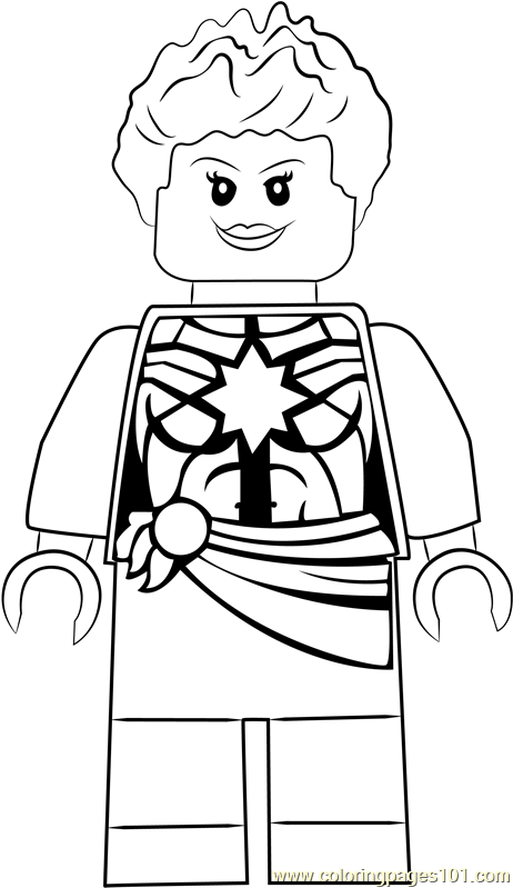 Lego Captain Marvel aka Carol Danvers Coloring Page - Free ...