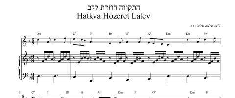תווים לשירים ישראלים, תווים ללימוד נגינה, תווים ללימוד ...