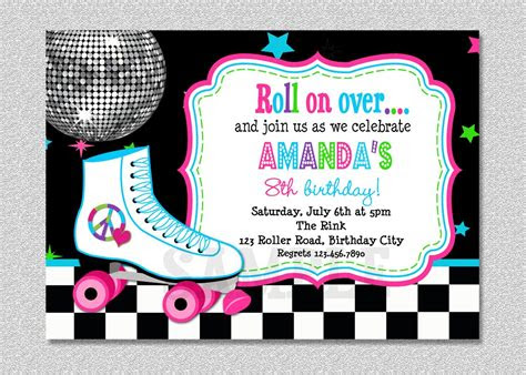 Use punchbowl.com to print digital free invitations! free printable roller skate template free printable