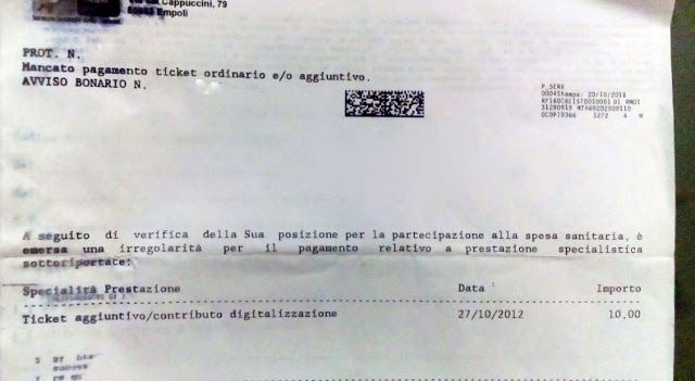 Irregolarità su un ticket sanitario: la comunicazione dopo 4 anni ...