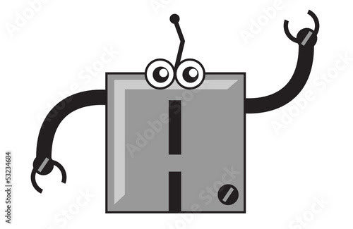 illustration vector graphic of robotic typography