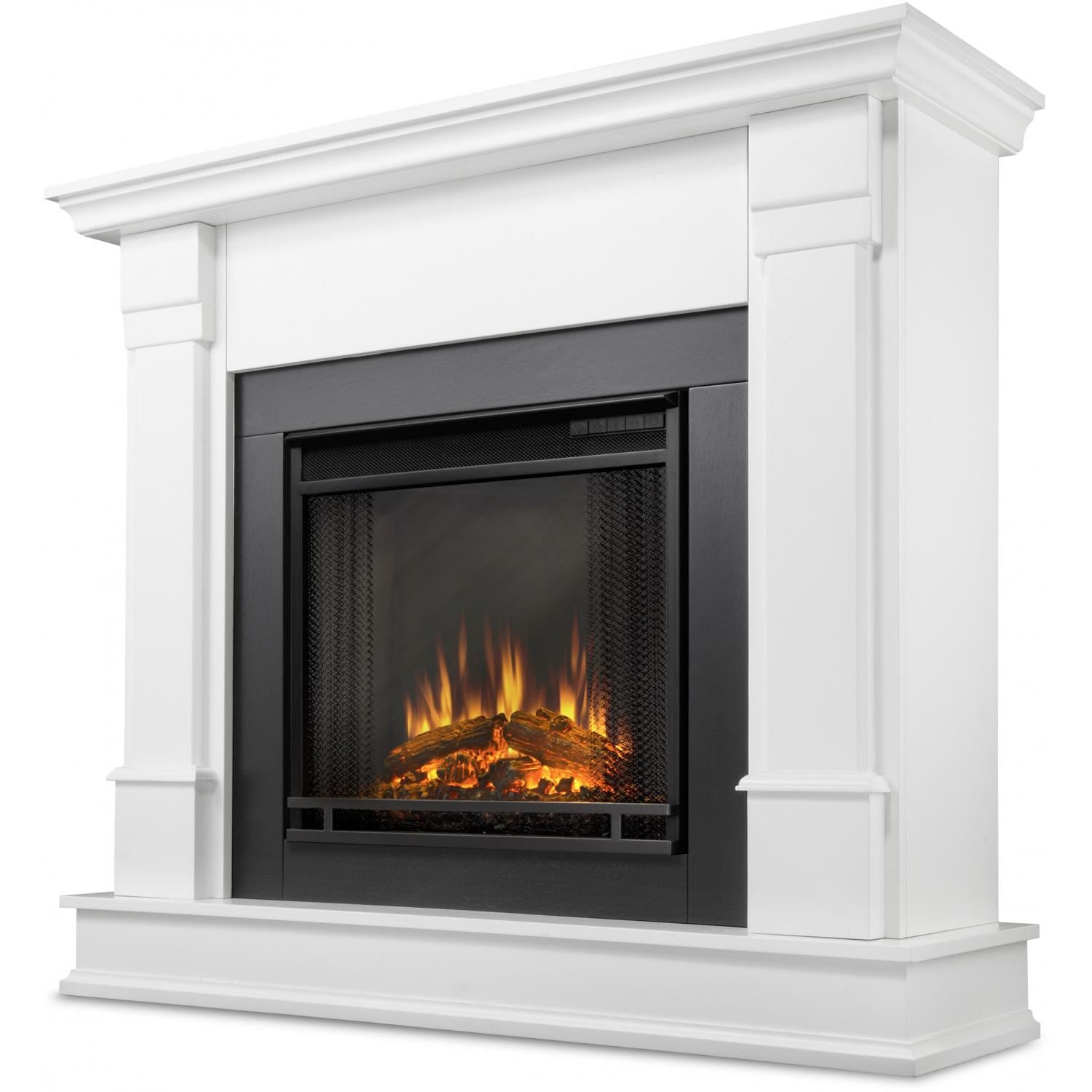 Real Flame Silverton 48Inch Electric Fireplace  White : Gas Log Guys