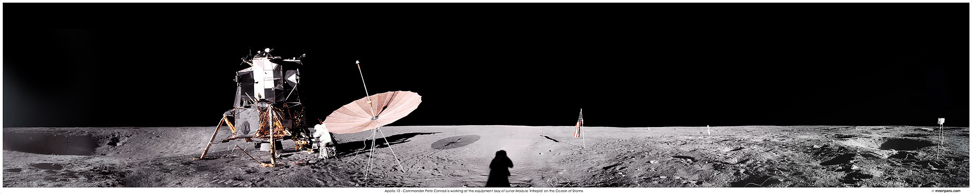 Apollo 12 Photos - LM 4 Oclock Panorama Photo