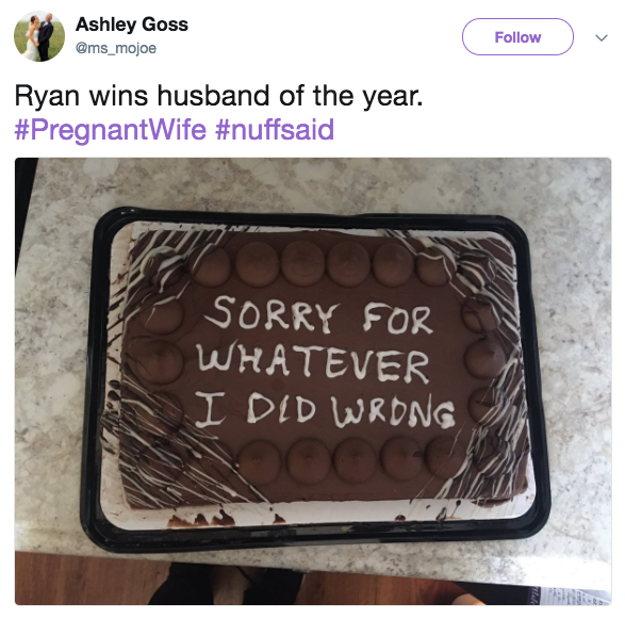 This husband, who knew how to get back into his pregnant wife's good graces: