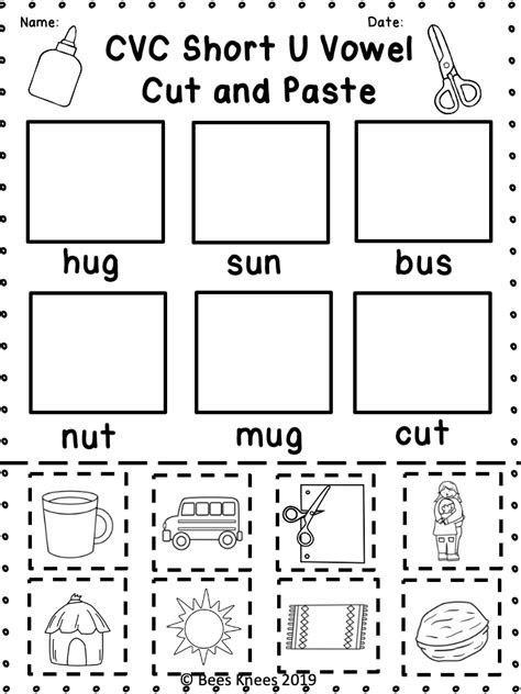  cvc cut and paste worksheets teaching resources