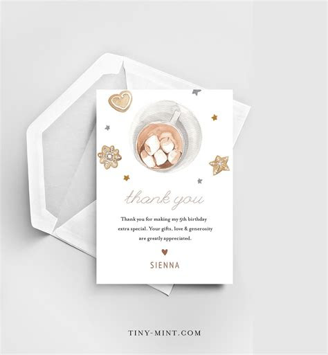  winter thank you card template printable hot cocoa thank you hot