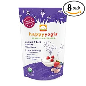 Happy Yogis Organic Yogurt Snacks for Babies amd Toddlers, 1 Ounce Pouches (Pack of 8)
