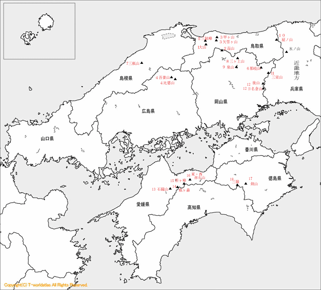 地図 中国四国地方