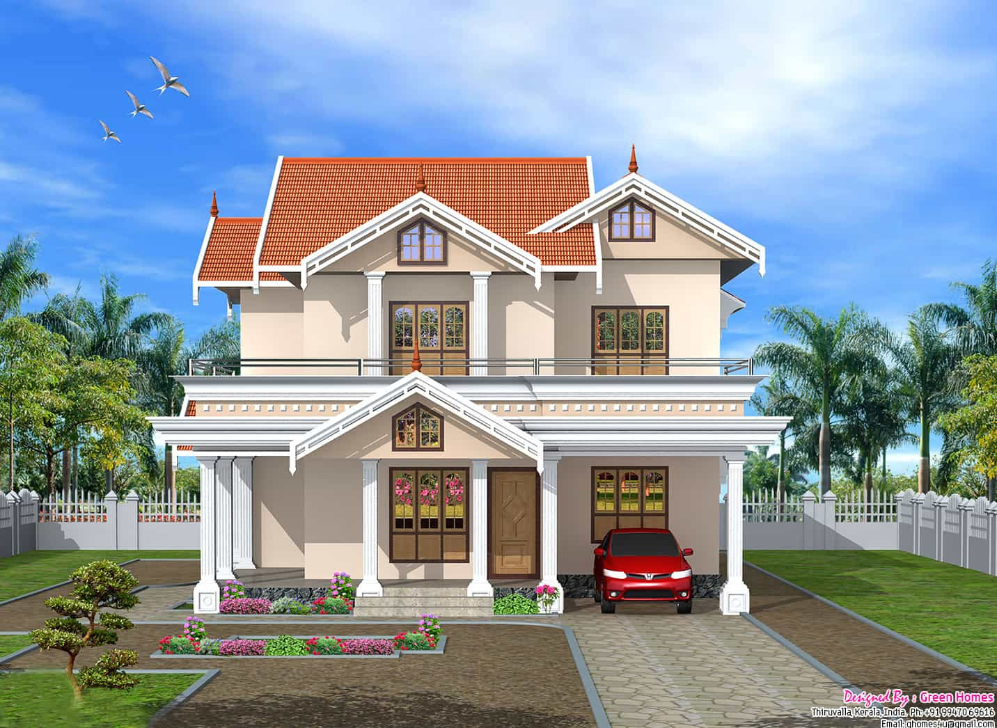 Very cute 2750 sq.ft. kerala home design