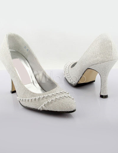 Sparkle Wedding Shoes on Elegante Escarcha De Plata De 3 1 5 Zapatos De Tac N Alto De La